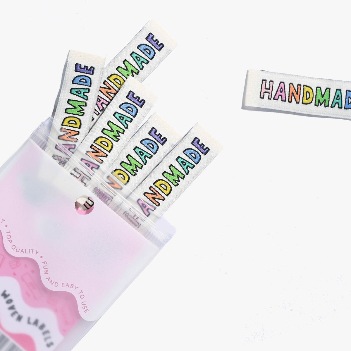 Kylie and The Machine-Handmade Rainbow Woven Labels-notion-gather here online