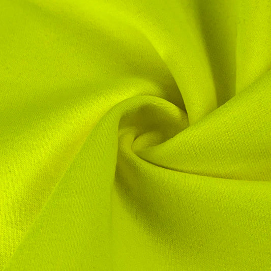 gather here-Cotton/Acrylic Sweatshirt Fleece - Safety Yellow-fabric-gather here online