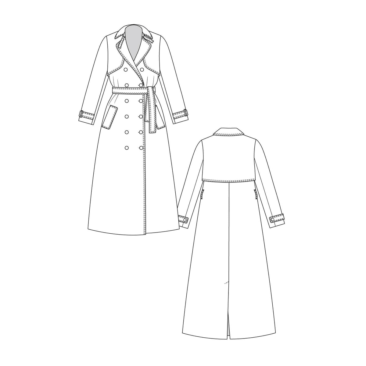 Named Clothing-Isla Trench Coat Pattern - PDF DOWNLOAD-sewing pattern-gather here online