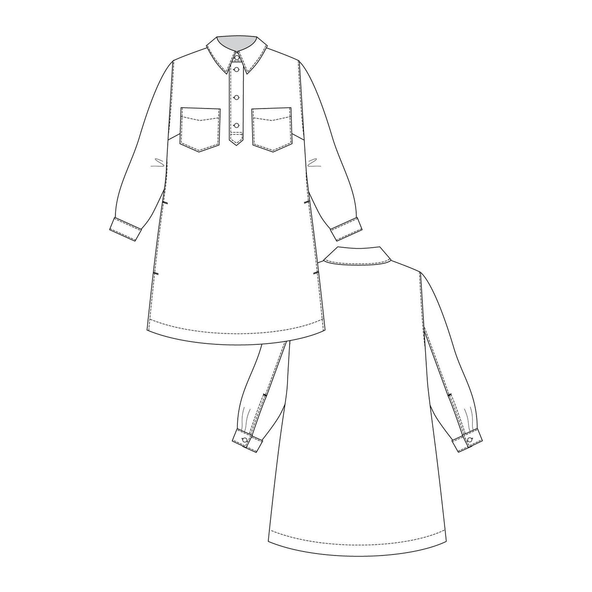 Named Clothing-Loviisa Denim Dress Pattern - PDF DOWNLOAD-sewing pattern-gather here online