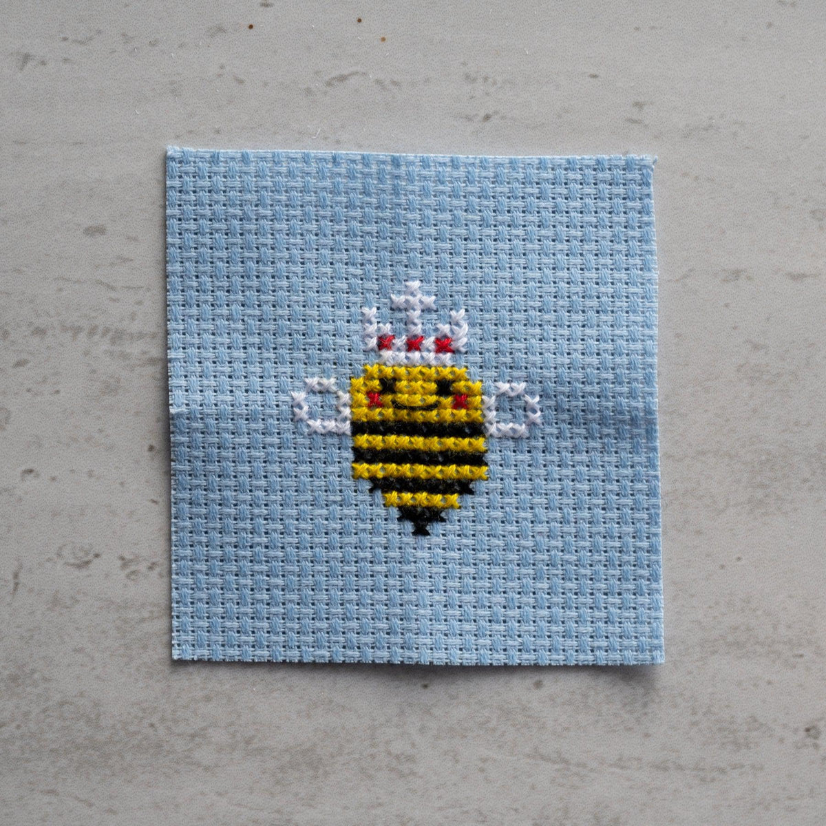 Marvling Bros-Kawaii Queen Bee Mini Cross Stitch Kit in a Matchbox-xstitch kit-gather here online