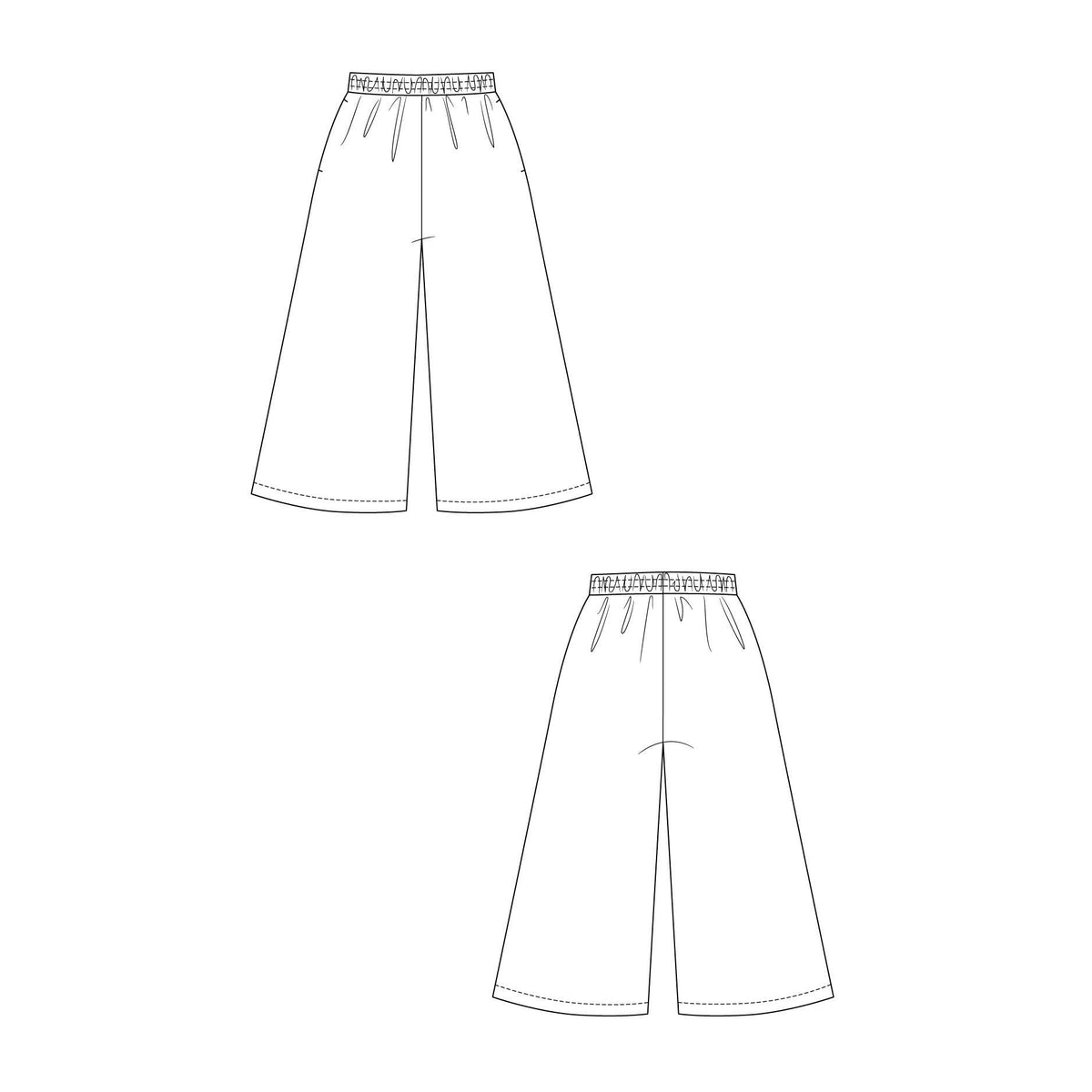 Named Clothing-Ninni Elastic Waist Culottes Pattern - PDF DOWNLOAD-sewing pattern-gather here online