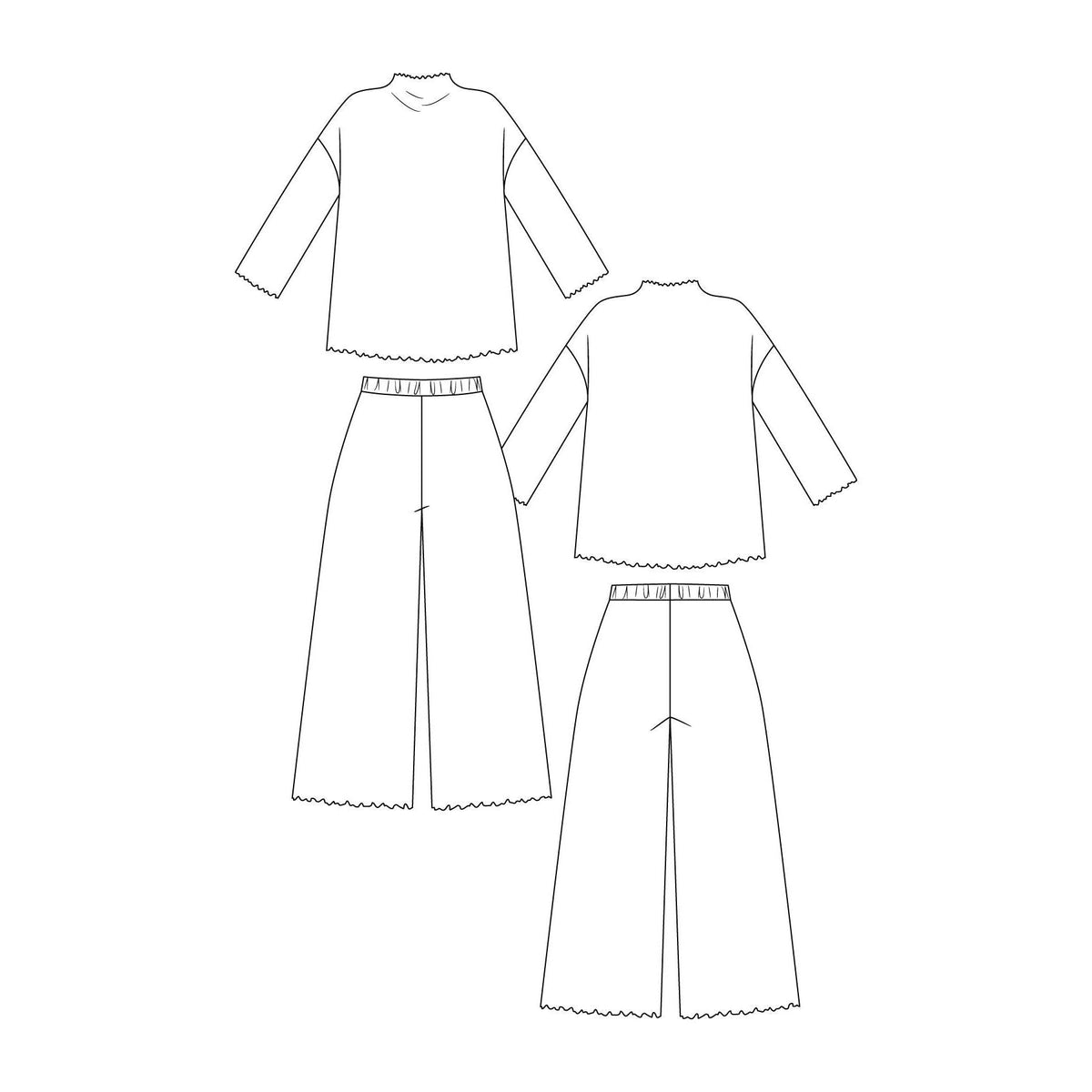 Named Clothing-Olo Funnel Neck Tee & V-Neck Tee Pattern - PDF DOWNLOAD-sewing pattern-gather here online