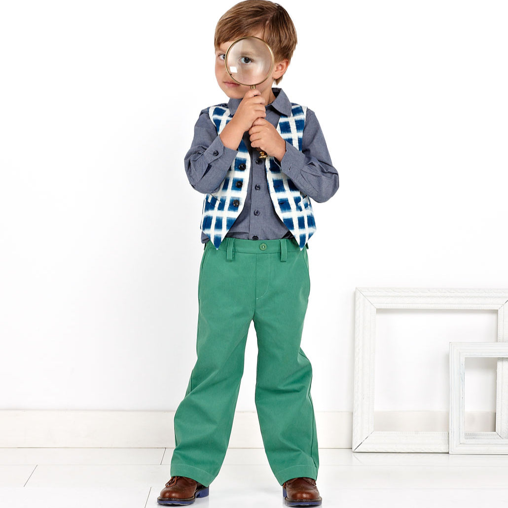 oliver + s-Art Museum Vest & Trousers Pattern - PDF DOWNLOAD-sewing pattern - kids-gather here online