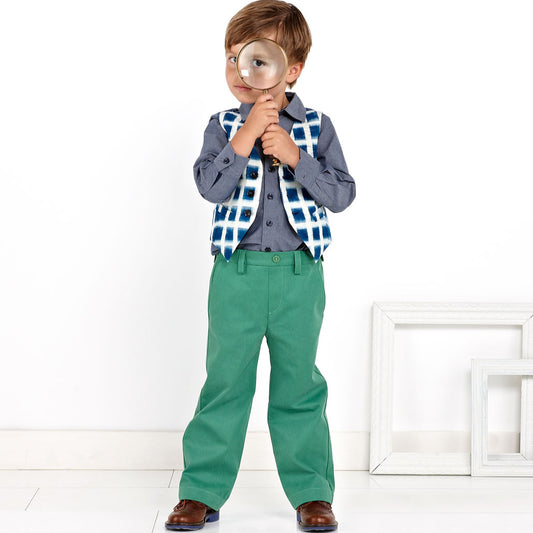 oliver + s-Art Museum Vest & Trousers Pattern - PDF DOWNLOAD-sewing pattern - kids-gather here online