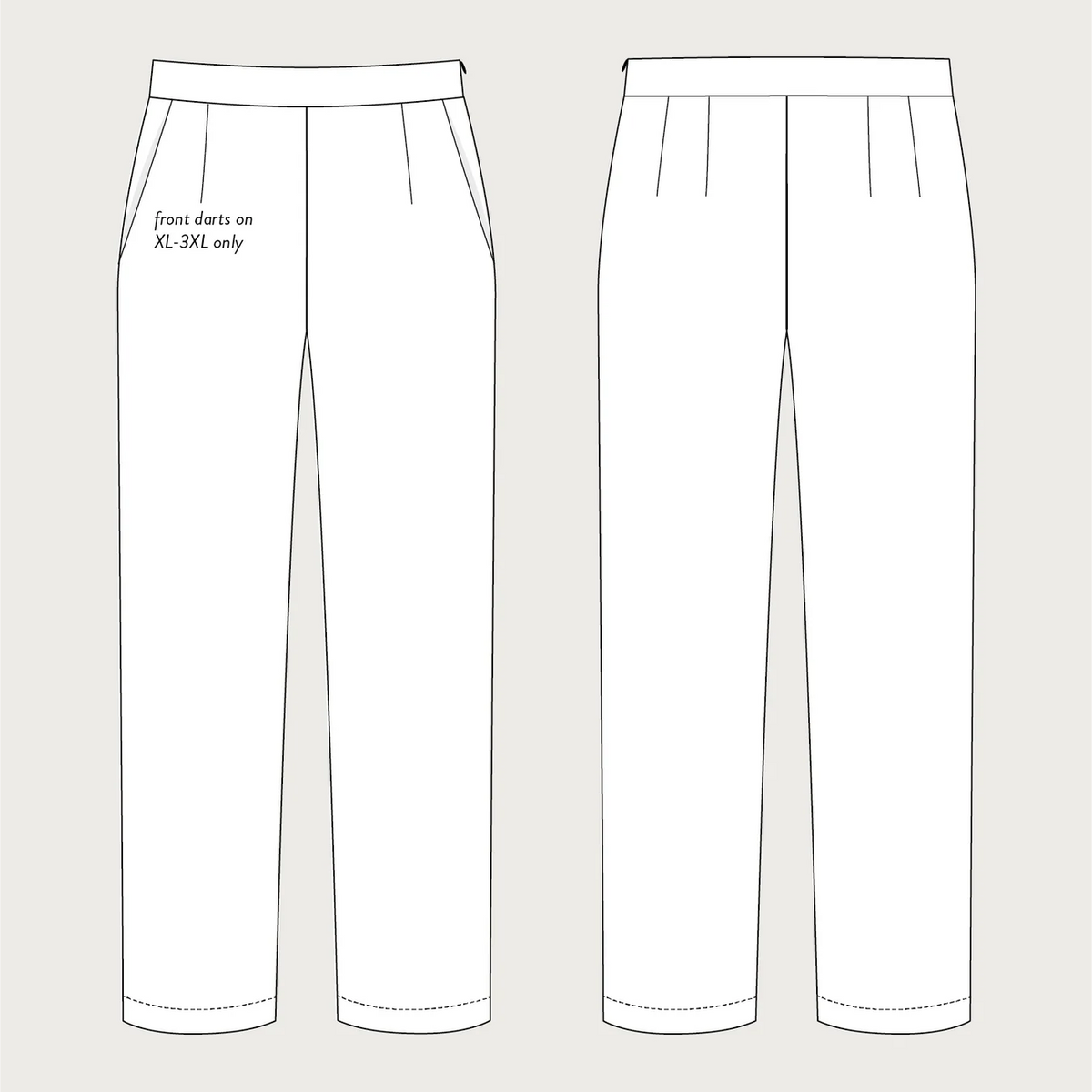Assembly Line-Regular Fit Trousers Pattern-sewing pattern-gather here online