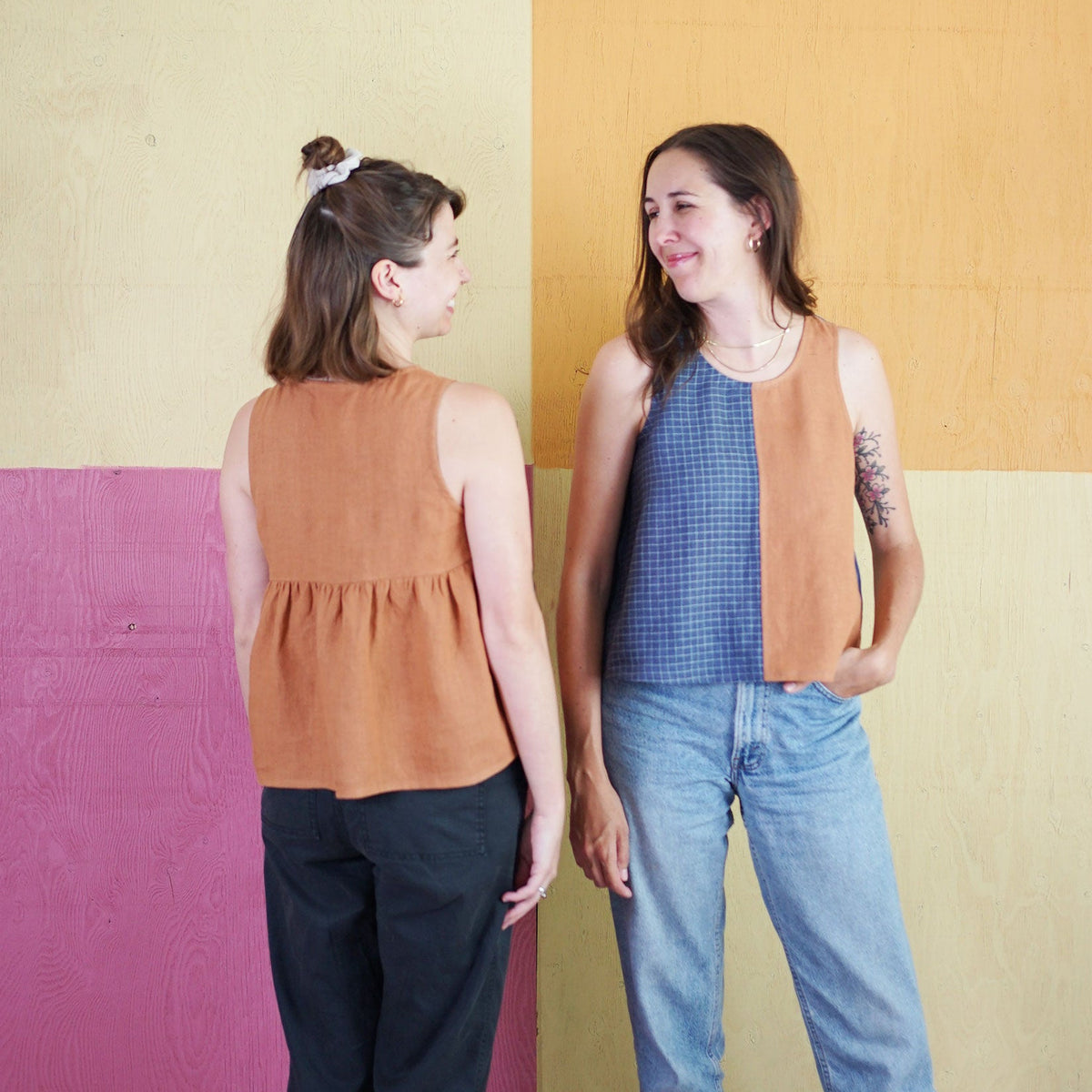 Matchy Matchy Sewing Club-Peplum Split Tank Pattern - PDF DOWNLOAD-sewing pattern-gather here online