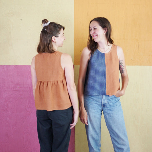 Matchy Matchy Sewing Club-Peplum Split Tank Pattern - PDF DOWNLOAD-sewing pattern-gather here online