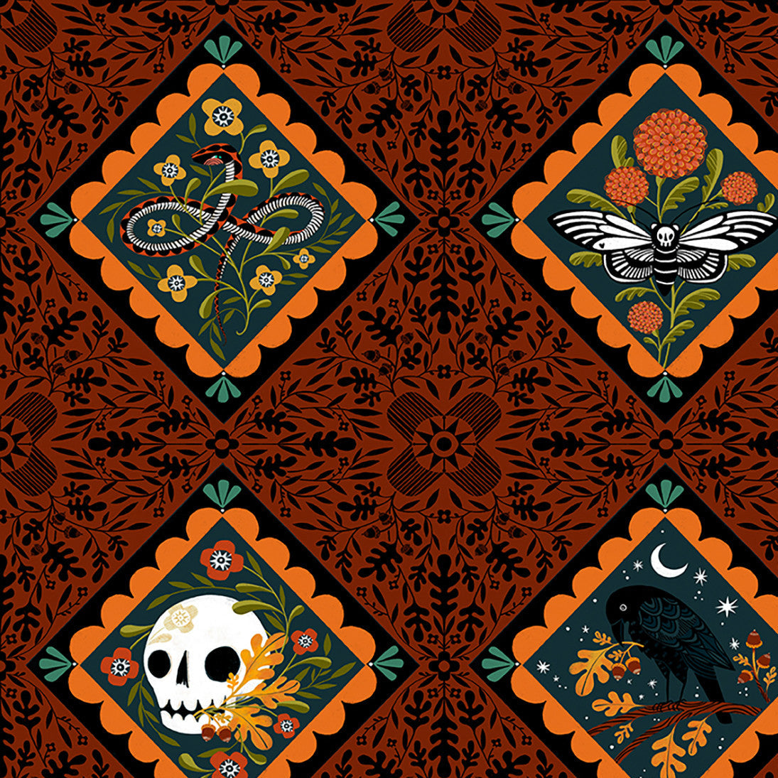 Free Spirit-More Than Bones Tiles-fabric-gather here online