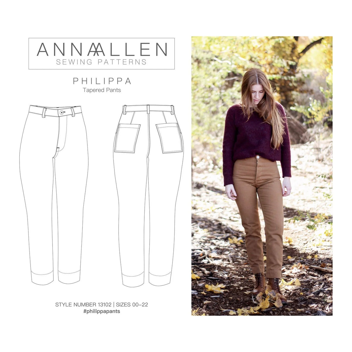 Anna Allen Patterns-Philippa Pants Pattern - PDF DOWNLOAD-sewing pattern-gather here online