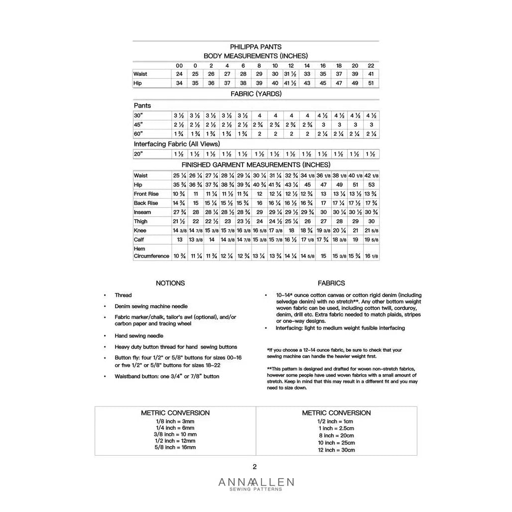 Anna Allen Patterns-Philippa Pants Pattern - PDF DOWNLOAD-sewing pattern-gather here online