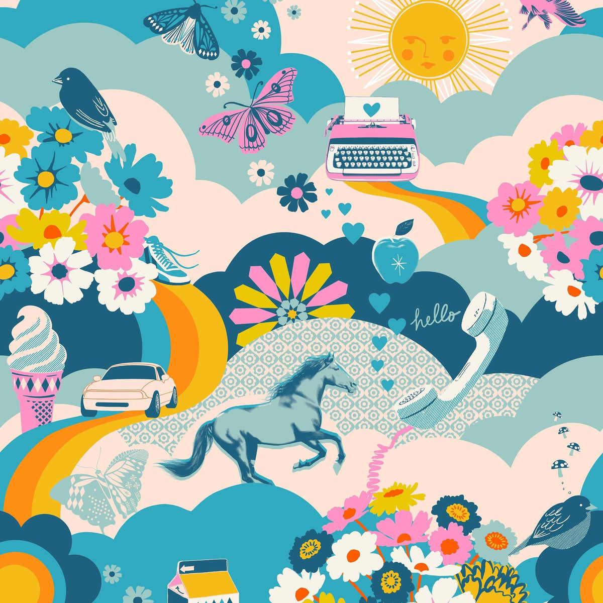 Ruby Star Society-Best Day Ever Teal-fabric-gather here online