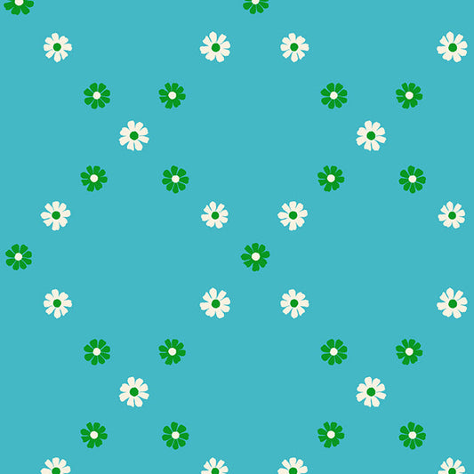 Ruby Star Society-Diamond Flowers Dark Turquoise-fabric-gather here online