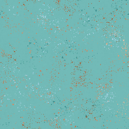 Ruby Star Society-REMNANT: Speckled, 72M Metallic Turquoise 30% OFF 1.47 YDS-fabric remnant-gather here online
