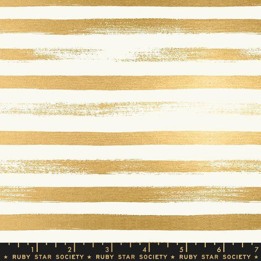 Ruby Star Society-REMNANT: Zip! 24M Metallic Gold 30% OFF 1.5 YDS-fabric remnant-gather here online