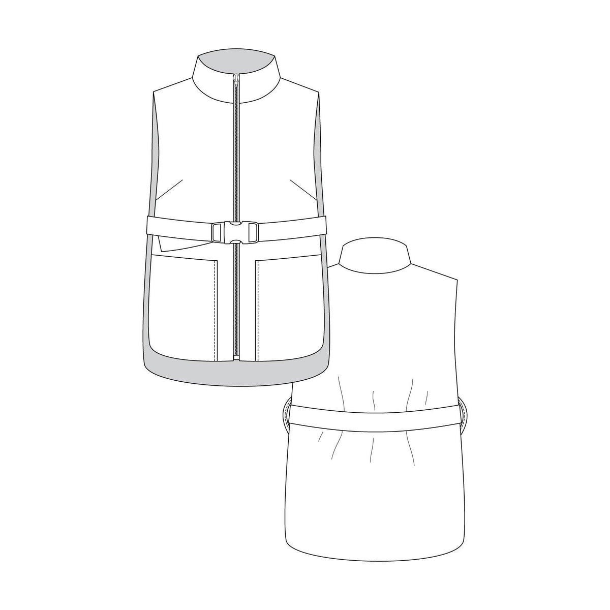 Named Clothing-Saana Puffer Vest Pattern - PDF DOWNLOAD-sewing pattern-gather here online