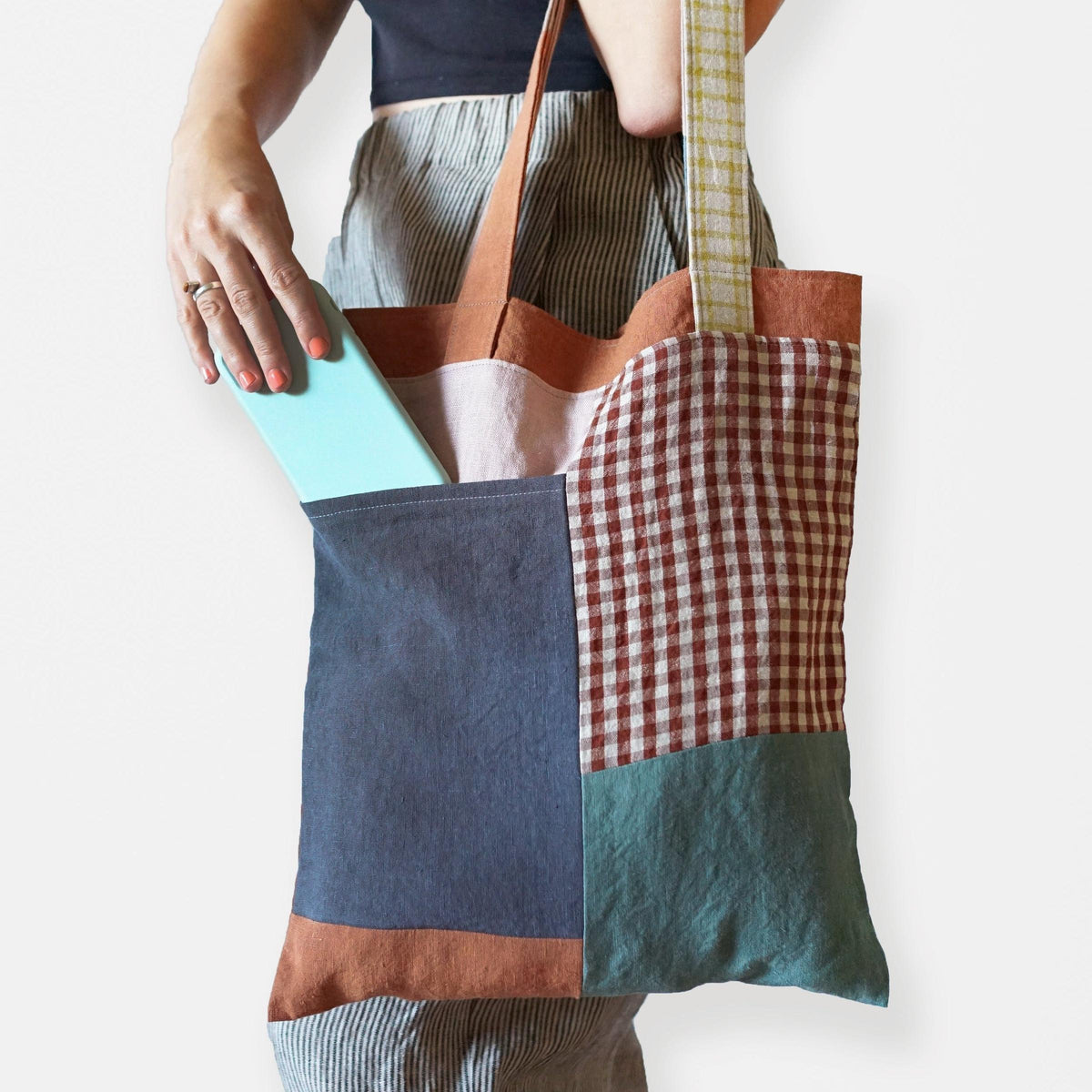 Matchy Matchy Sewing Club-Stash Pocket Tote Pattern - PDF DOWNLOAD-sewing pattern-gather here online