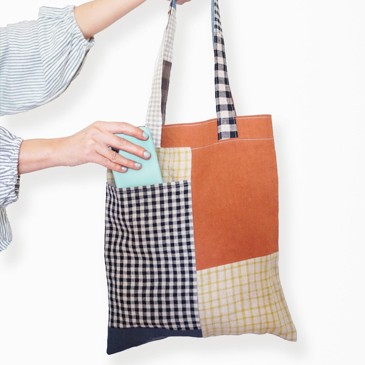 Matchy Matchy Sewing Club-Stash Pocket Tote Pattern - PDF DOWNLOAD-sewing pattern-gather here online