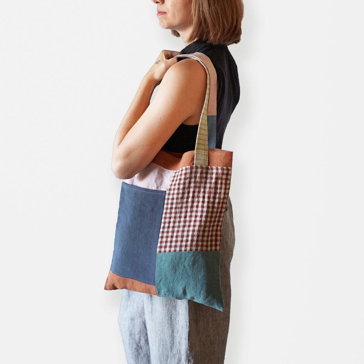 Matchy Matchy Sewing Club-Stash Pocket Tote Pattern - PDF DOWNLOAD-sewing pattern-gather here online