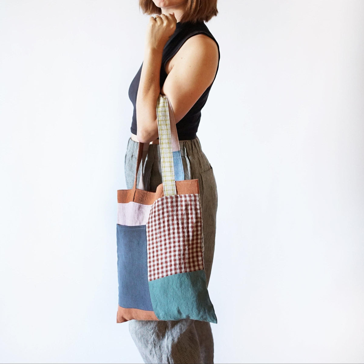 Matchy Matchy Sewing Club-Stash Pocket Tote Pattern - PDF DOWNLOAD-sewing pattern-gather here online