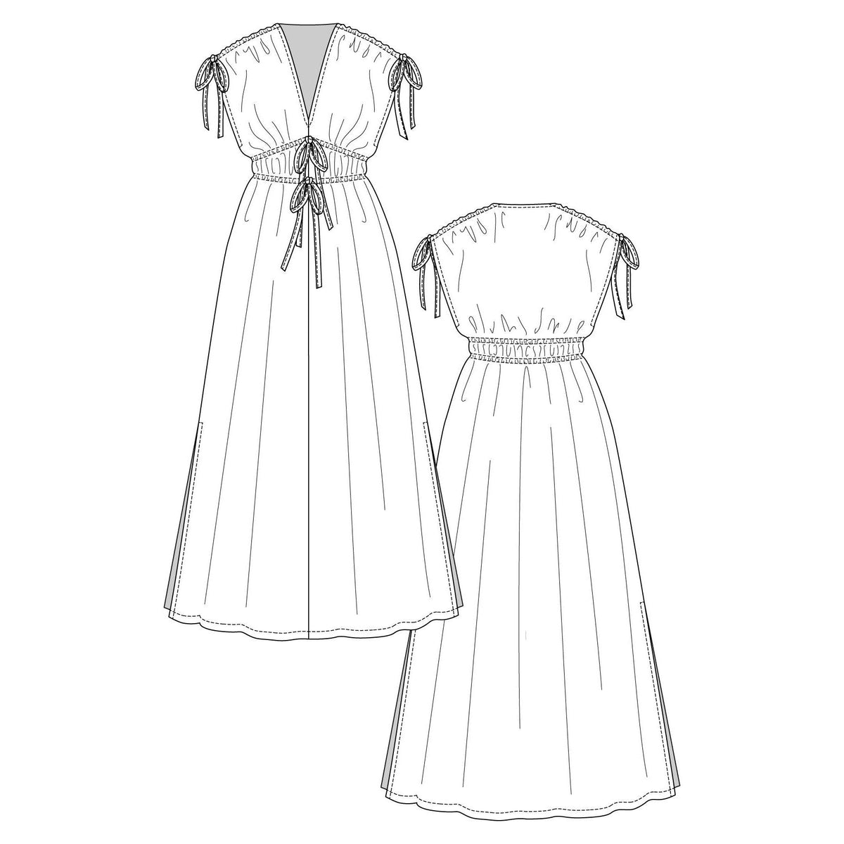Named Clothing-Suvi Caftan Mini & Maxi Dress Pattern - PDF DOWNLOAD-sewing pattern-gather here online