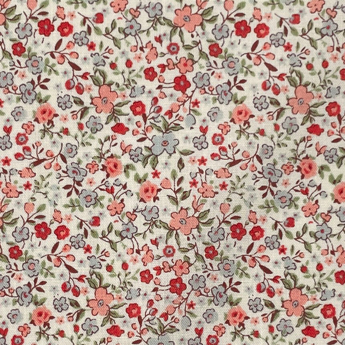 Sevenberry-Tiny Floral Red on Cotton Lawn-fabric-gather here online