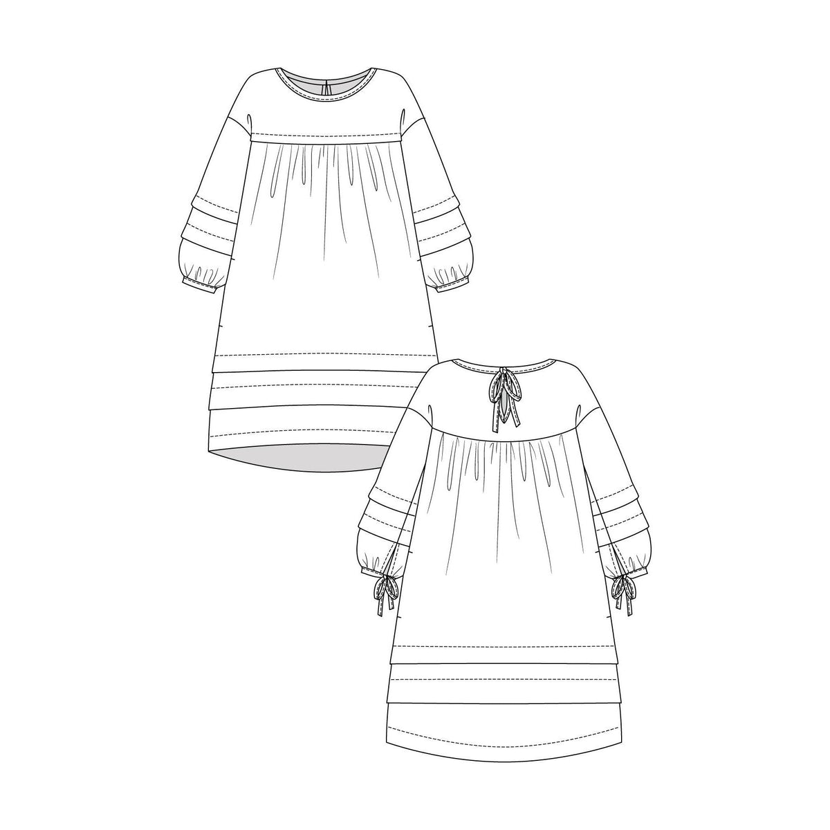 Named Clothing-Syli Dress & Blouse Set Pattern - PDF DOWNLOAD-sewing pattern-gather here online