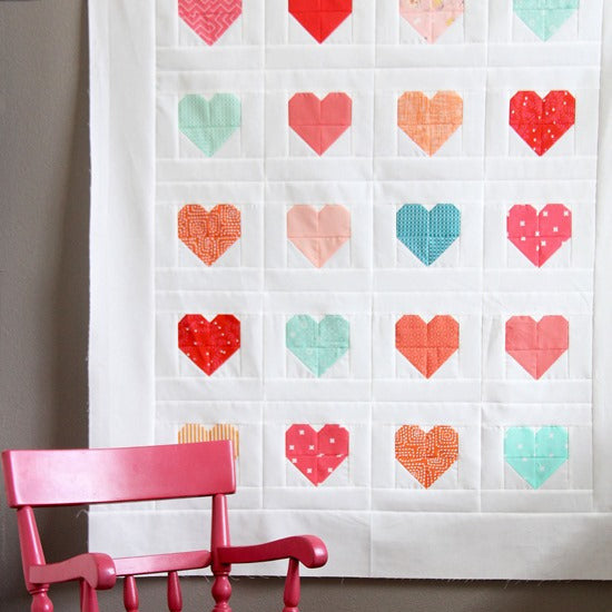 gather here classes-Heart Block Quilt Top - 3 sessions-class-gather here online