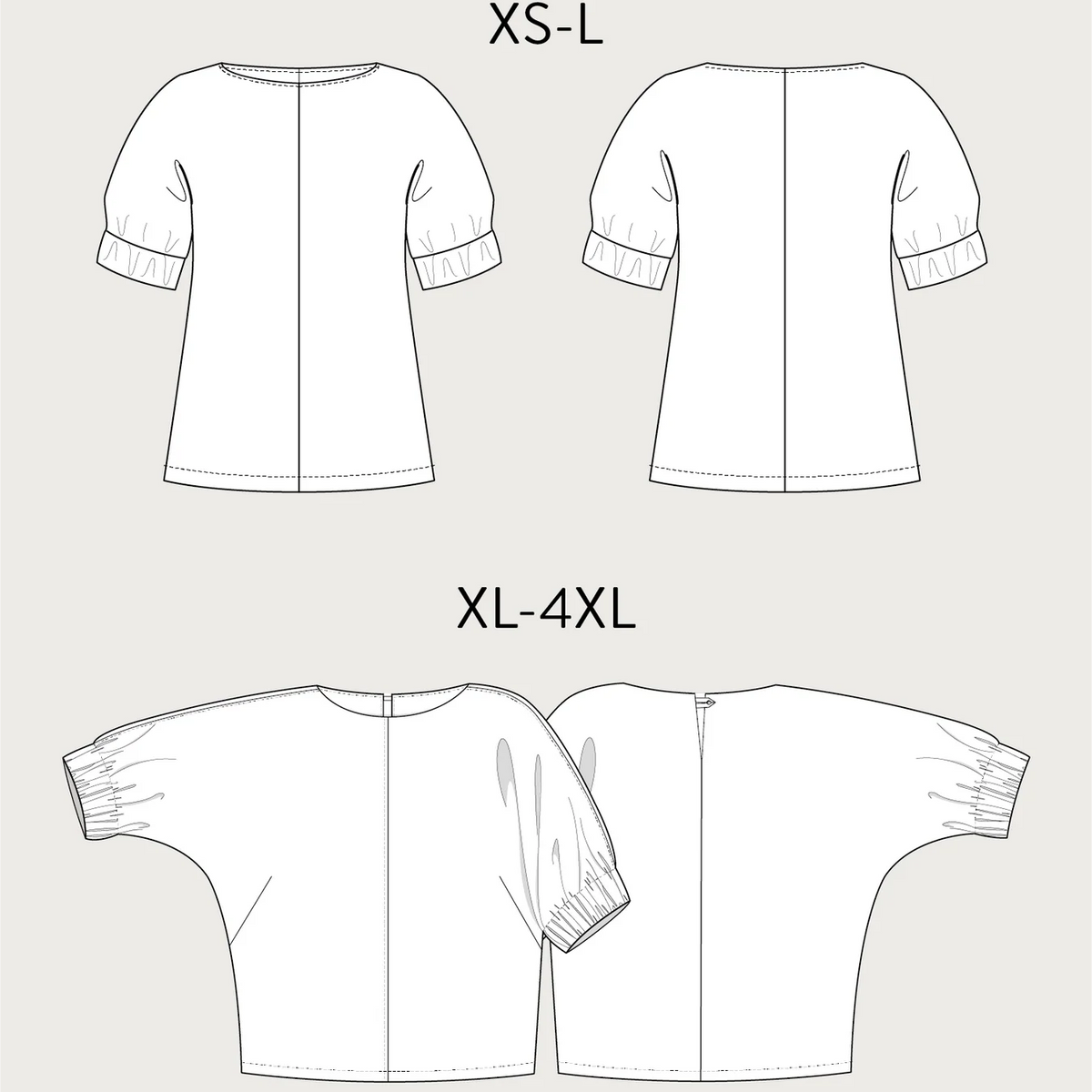 Assembly Line-Cuff Top Pattern (MINI-3XL)-sewing pattern-gather here online