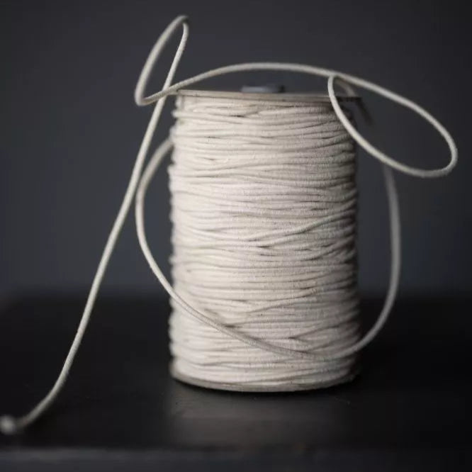 Merchant & Mills-Recycled Cotton Elastic 3mm Ecru-elastic-gather here online