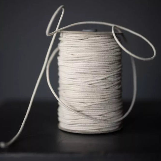 Merchant & Mills-Recycled Cotton Elastic 3mm Ecru-elastic-gather here online