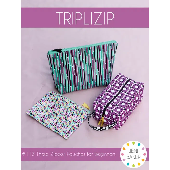 In Color Order - Jeni Baker-Triplizip Zipper Pouch Pattern-sewing pattern-gather here online