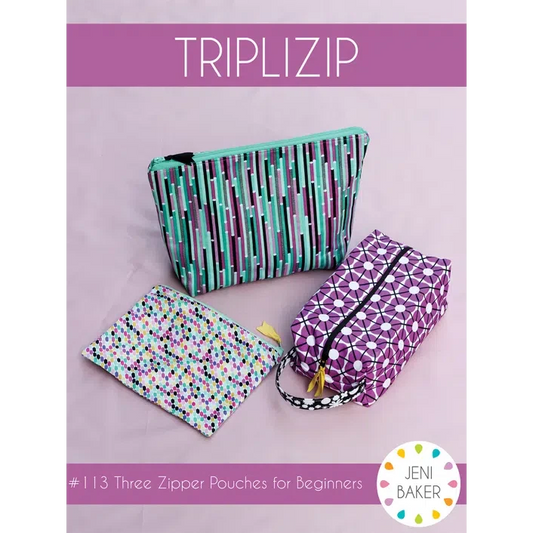 In Color Order - Jeni Baker-Triplizip Zipper Pouch Pattern-sewing pattern-gather here online