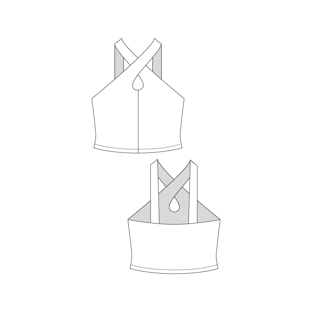 Named Clothing-Ulpu Cross Neck Tank Top Pattern - PDF DOWNLOAD-sewing pattern-gather here online