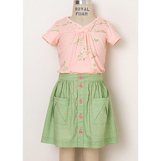 oliver + s-Hopscotch Skirt, Knit Top & Dress Pattern - PDF DOWNLOAD-sewing pattern - kids-gather here online
