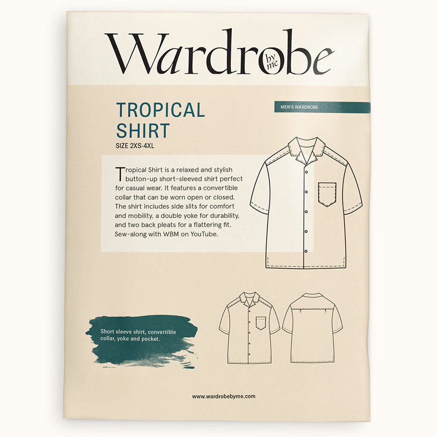Wardrobe By Me-Men's Tropical Shirt Pattern-sewing pattern-gather here online