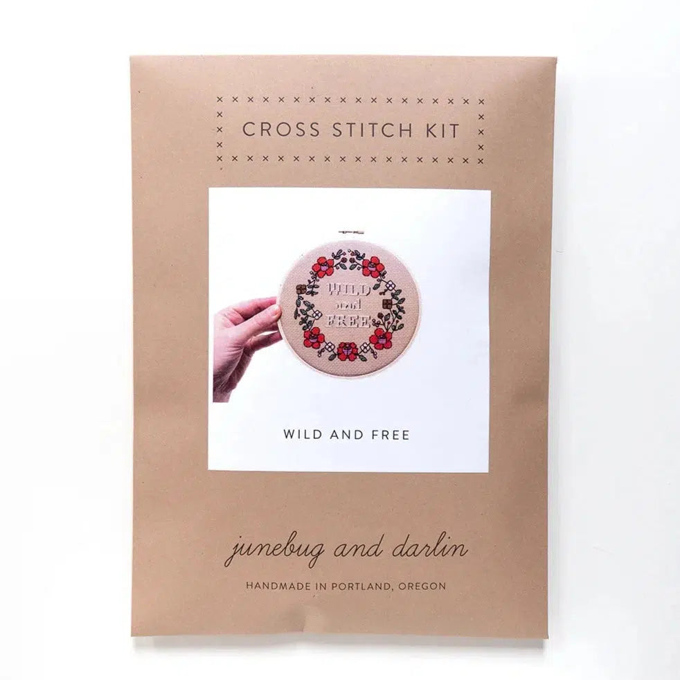 Junebug and Darlin-Wild and Free, 6" Cross Stitch Kit-xstitch kit-gather here online