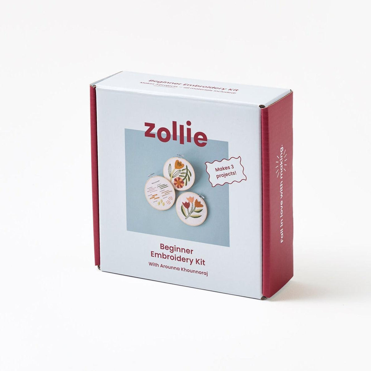 Zollie-Beginner Embroidery Kit - 3 Projects-embroidery kit-gather here online