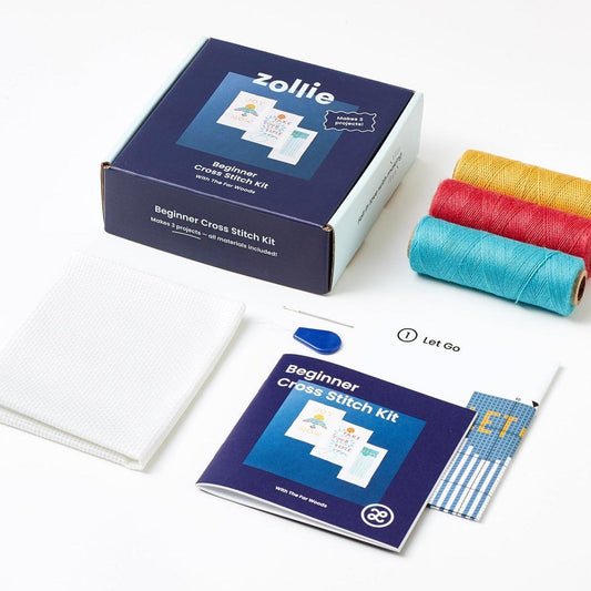 Zollie-Beginner Cross Stitch Kit - 3 Projects-embroidery kit-gather here online