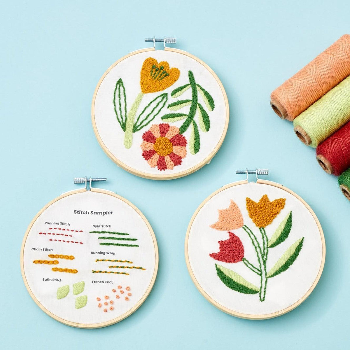 Zollie-Beginner Embroidery Kit - 3 Projects-embroidery kit-gather here online