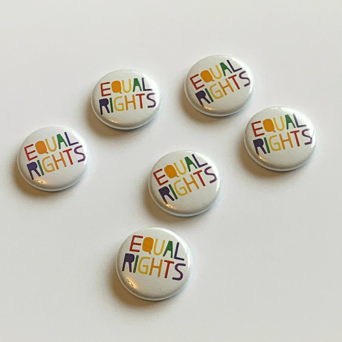 Made by Nilina-Equal Rights Pinback Button-patches + pins-gather here online