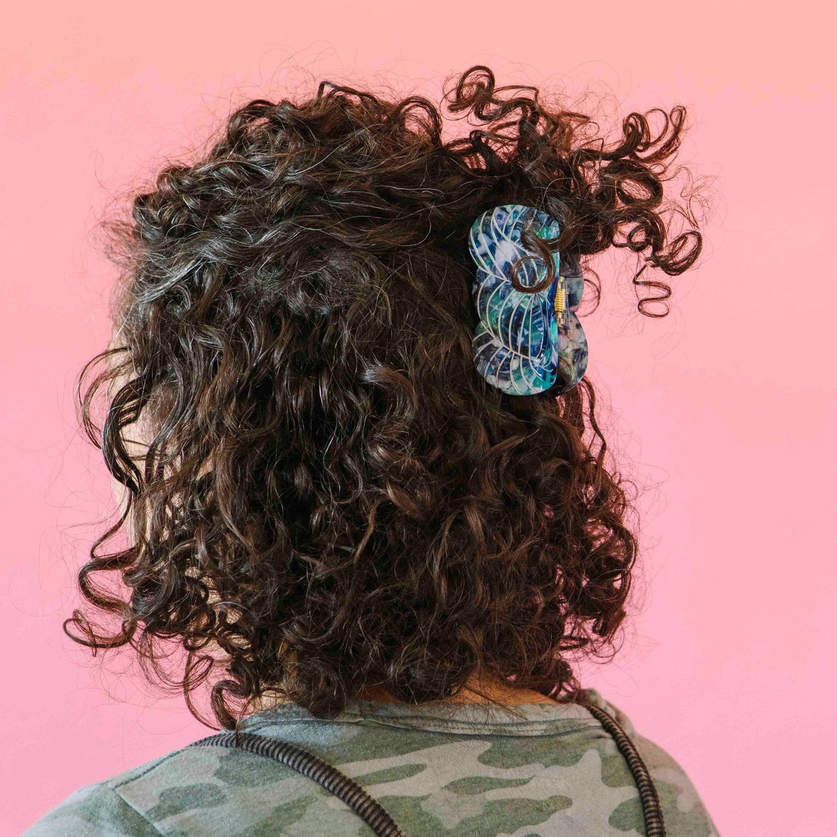 Sarah Hearts-Blue Yarn Skein Hair Claw-accessory-gather here online