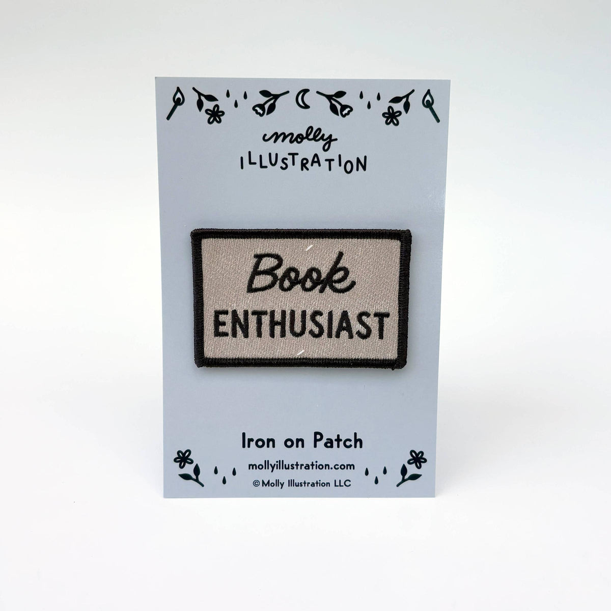 Molly Illustration-Book Enthusiast Vintage Style Iron-On Patch-patches + pins-gather here online