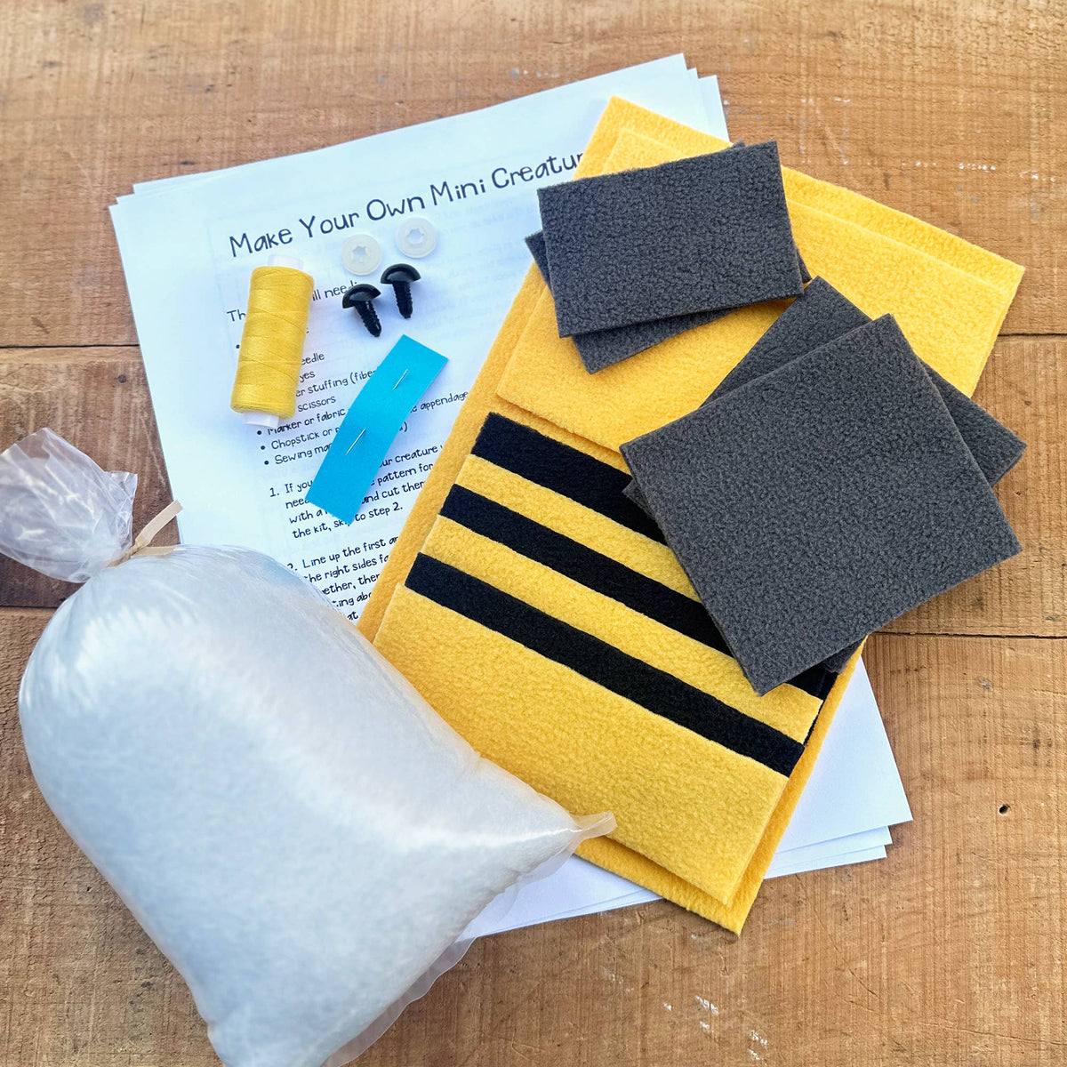 Mr. Sogs-Mini Creature Kit - Yellow & Black-sewing kit-gather here online