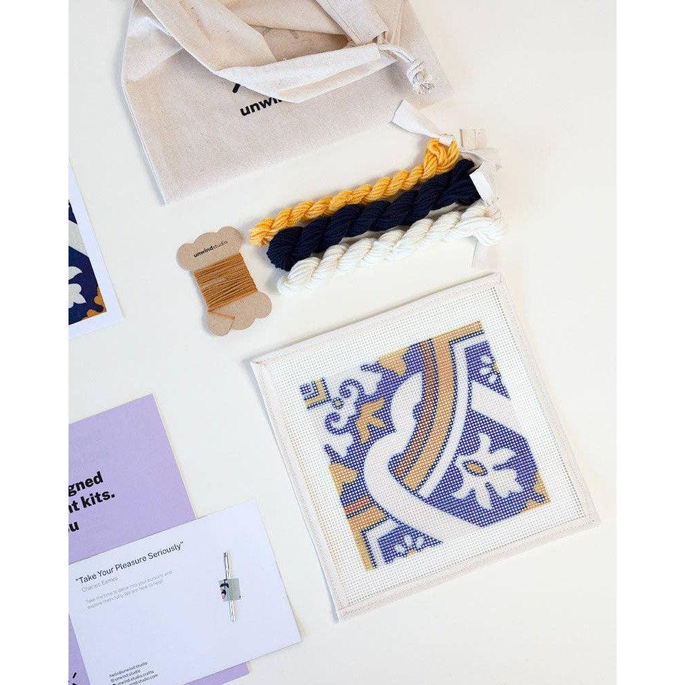Unwind Studio-Portuguese Tiles Needlepoint Kit - Cedofeita-embroidery kit-gather here online