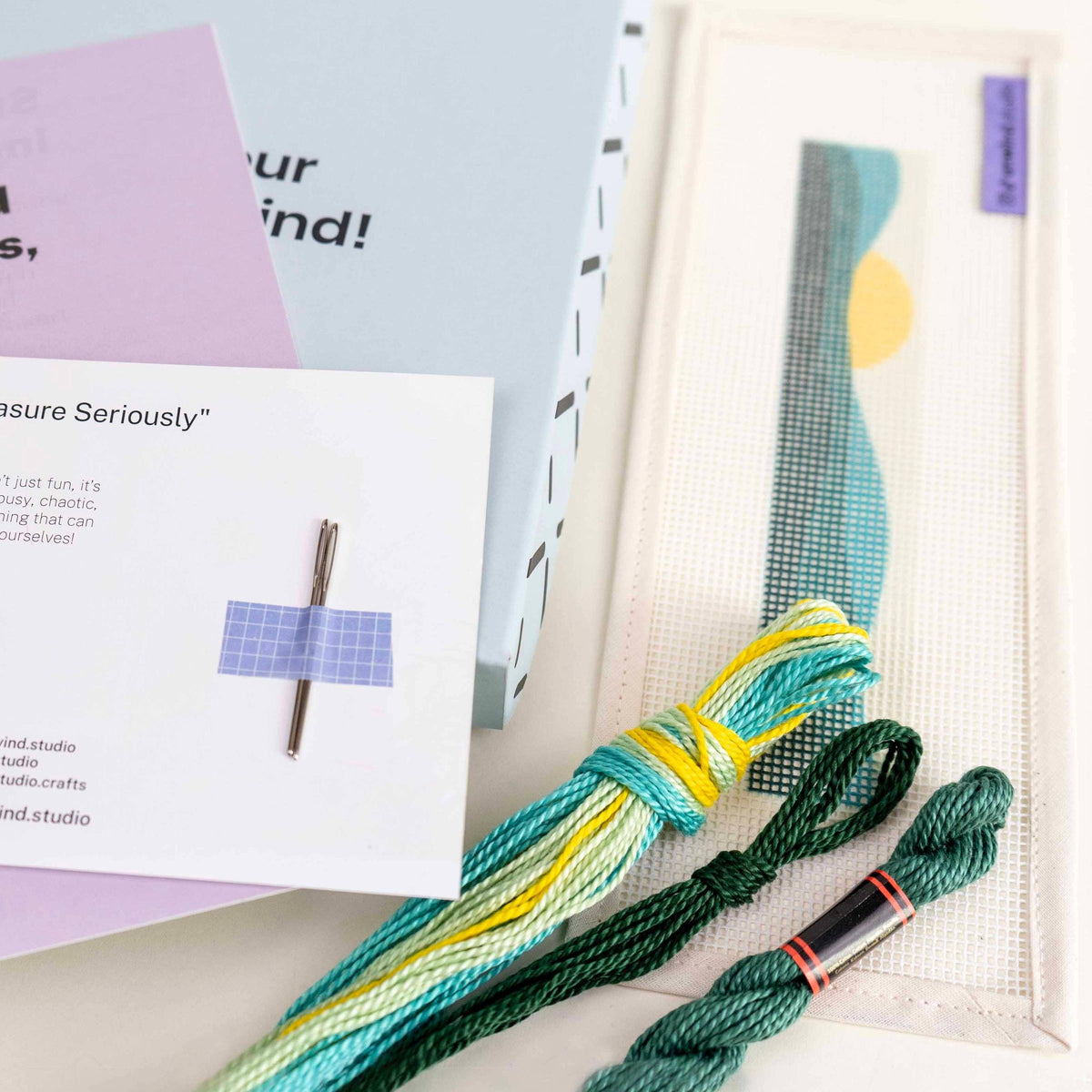 Unwind Studio-Green Mountain Key Fob Needlepoint Kit-xstitch kit-gather here online