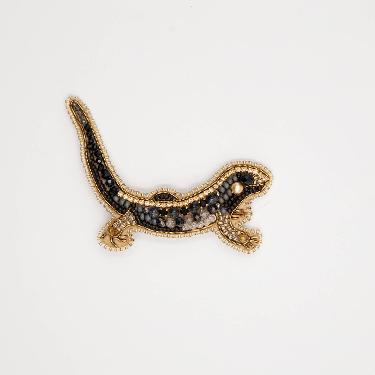 CraftShopOnline-Bead Embroidery Kit: Gecko Brooch DIY Craft, Jewelry Making-craft kit-gather here online