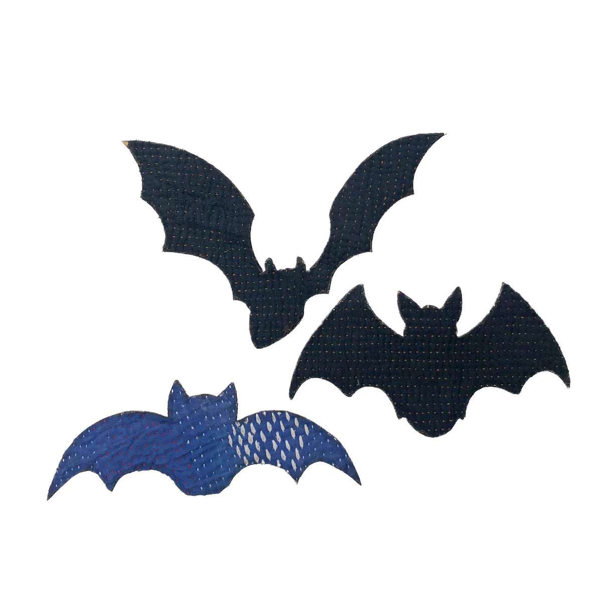 Otto Finn-Medium Kantha Bat Iron-On Patch-patches + pins-gather here online