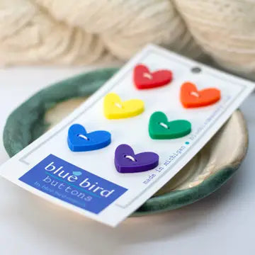 Blue Bird Makery-20mm Rainbow Heart Buttons-button-gather here online