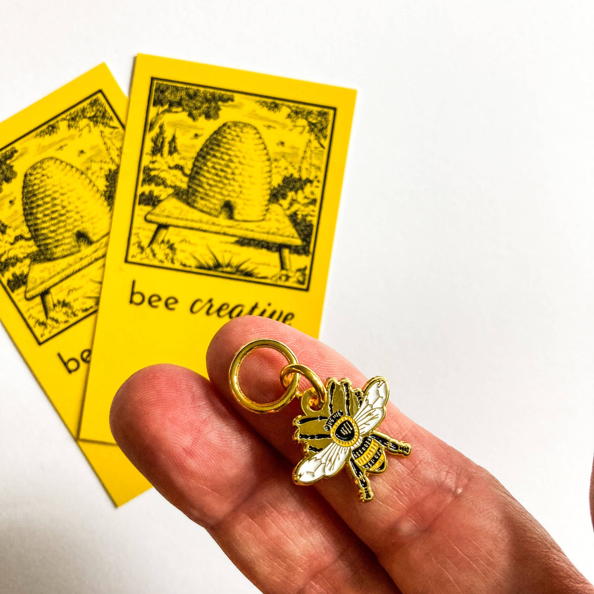 Firefly Notes-Bee Round Stitch Marker-knitting notion-gather here online